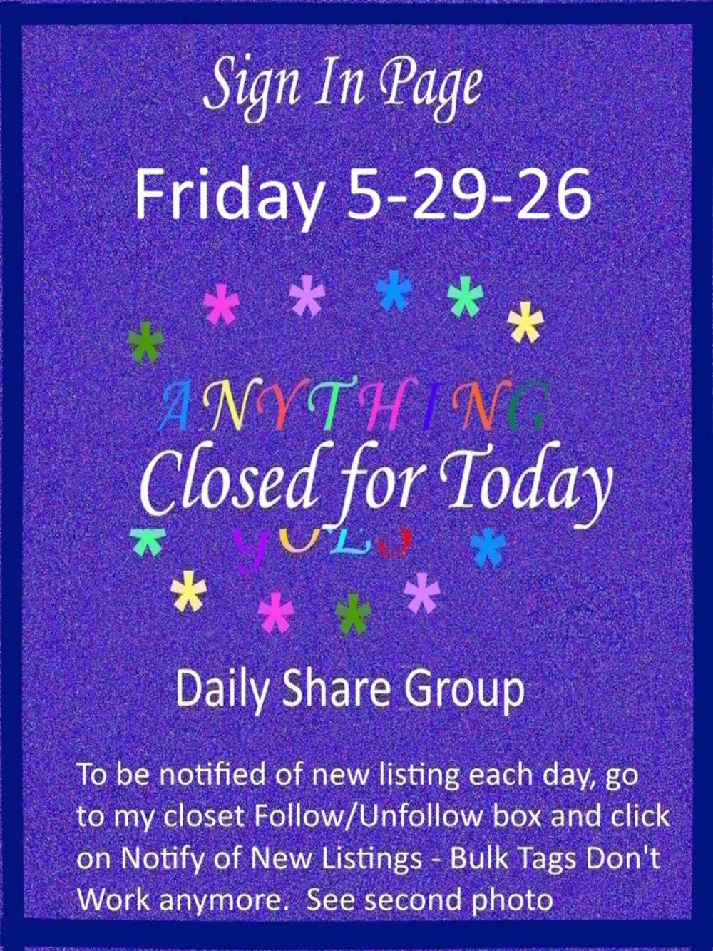 Friday 5-29-26 Anything Goes Share Group - Part One Sign In Page
